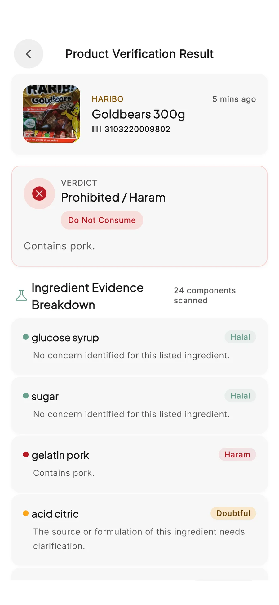 Halal Scanner: Food Check application screenshot 5